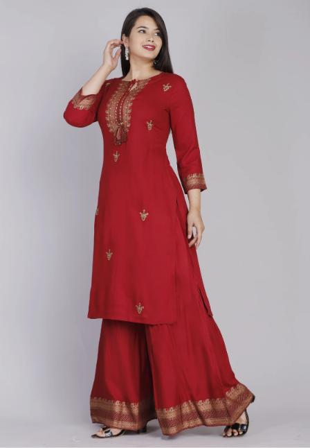 Vihana Grace Pure Cotton Kurta Palazzo Set - Image 3